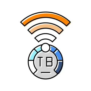 Terabyte internet speed future technology color icon vector illustration Stock Illustration