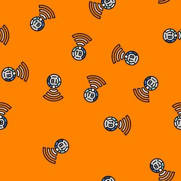 Terabyte internet speed future technology vector seamless pattern Stockillustratie