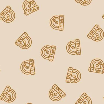 Terabyte internet speed future technology line vector seamless pattern Stock Illustration
