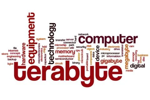 Terabyte word cloud Stock Illustration