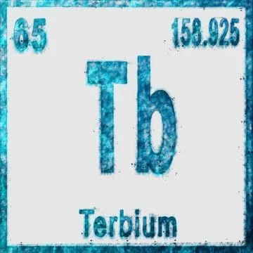 Terbium Chemical Element Blue on White Illustrazione stock