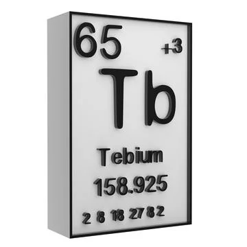 Terbium,Phosphorus on the periodic table of the elements on white blackgrou.. Stock Illustration