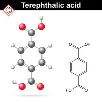 Terephthalic acid formula Illustrazione stock