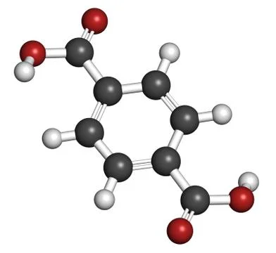 Terephthalic acid, polyester (pet, polyethylene terephthalate) plastic buildi Stock Illustration