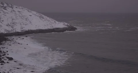 Teriberka winter seaside Stock Footage