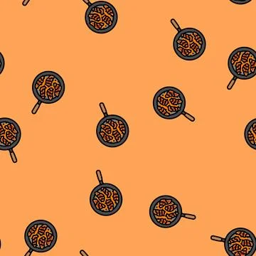 Teriyaki fish vector seamless pattern Stock Illustration