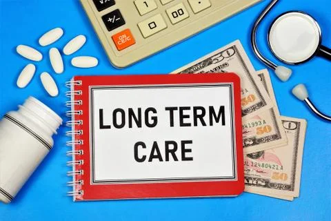 Term care. Text label in the planning folder. Stock Photos