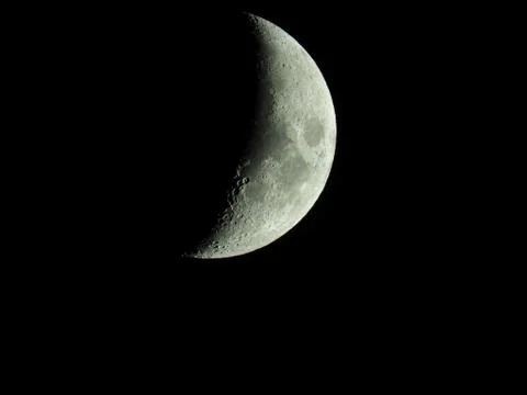 The term increasing crescent moon is used to describe the period after a new Stock Photos