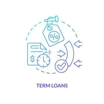 Term loans blue gradient concept icon Stock-Illustration