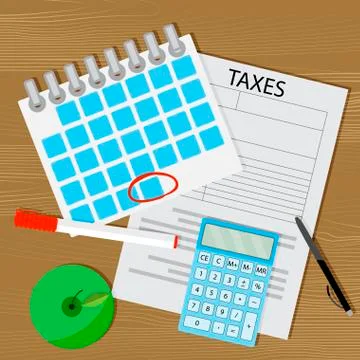 Term of payment of taxes Stock Illustration