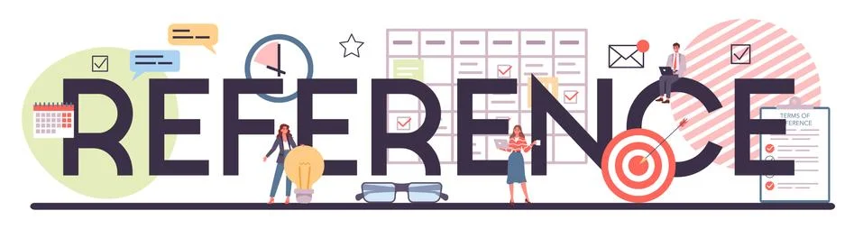 Term of references typographic header. Process of website development, Stock Illustration