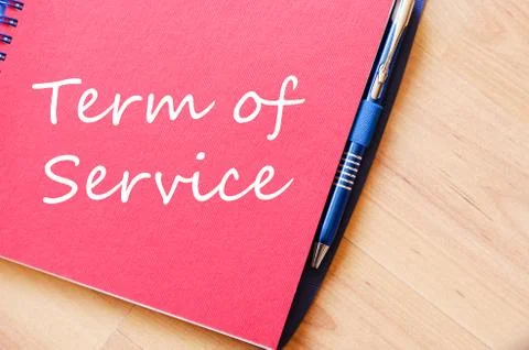 Term of service write on notebook Stock Photos