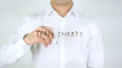 Term Sheets, Man Writing on Glass Video stock 77978938