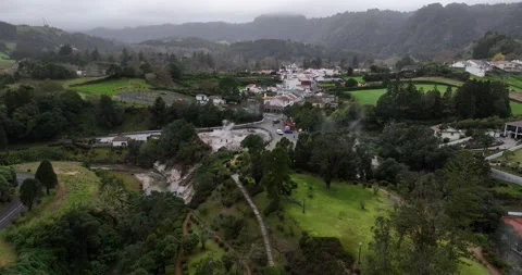 Termas das Caldeiras da Ribeira Grande. Thermal heat and gas coming from the Stock Footage 307678669