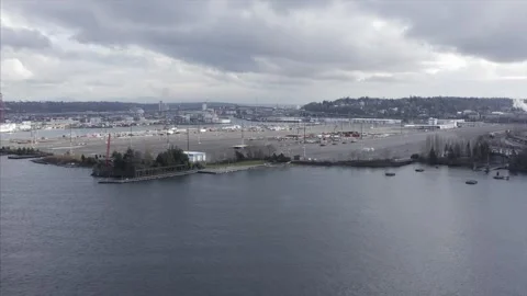 Terminal 5 Shipping Operations, Seattle, Washington Drone Aerial View 库存影片 335295056