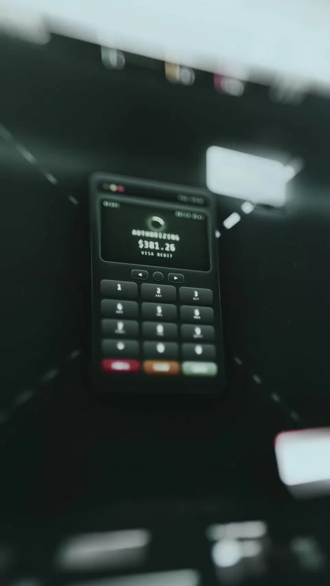Terminal Amount Authorization Screen - Selective Focus View Stock Footage 336390813