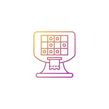 Terminal based lottery game gradient linear vector icon Stock Illustration