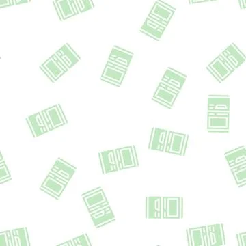 Terminal for buying ticket glyph vector seamless pattern Stock Illustration