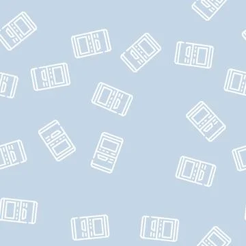 Terminal for buying ticket line vector seamless pattern Illustrazione stock