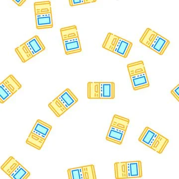 Terminal for buying ticket vector seamless pattern Ilustración de archivo