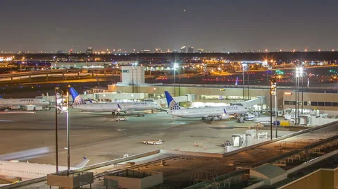Terminal C Houston TX Intercontinental Close-up Timelapse Stock Footage 43005072
