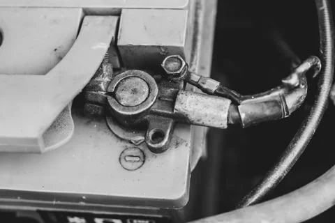 Terminal of the car battery Stock Photos