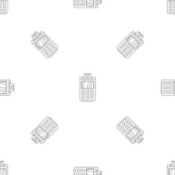 Terminal cashless payment pattern seamless vector Stock Illustration