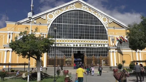 The Terminal of the Central Bus Station of La Paz City Stock Footage 81307465