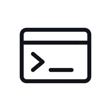Terminal Console Black White Line Icon Editable Stroke Vector Symbol 스톡 일러스트