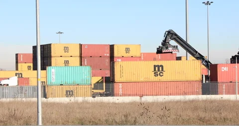 Terminal containers Stock Footage 169600900