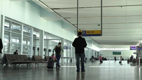 Terminal E gates at Calgary Alberta airport 4k Video stock 119190064