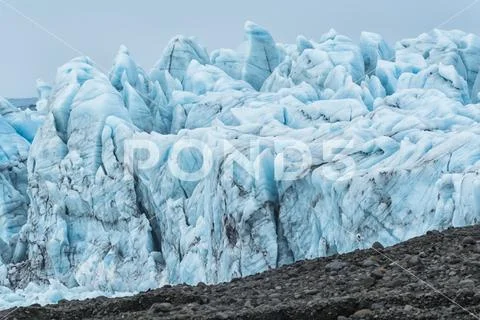 Terminal end of a glacier on the South shore of Iceland,Iceland Stock Photos