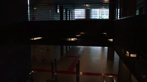 Terminal exit by escalator Stock Footage 43576040