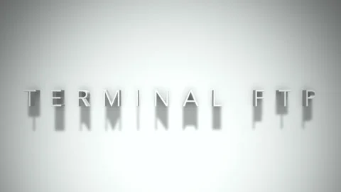 Terminal ftp 3D title animation white text on a white background Stock Footage 299423642