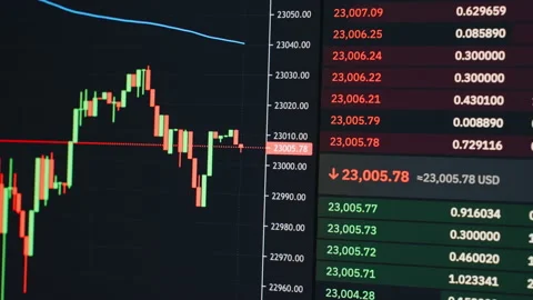 Terminal Graph of crypto currency online slide forward Stock Footage 238552093