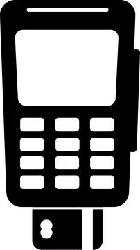Terminal icon, payment machine, black silhouette. A series of business icons. Stock Illustration