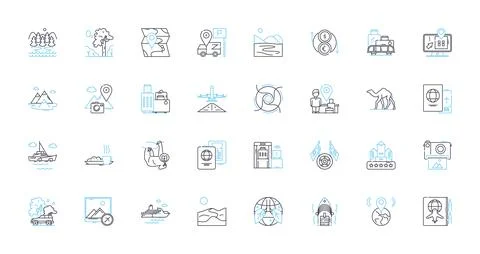 Terminal linear icons set. Command-line, Console, Prompt, Shell, Terminal Stock Illustration