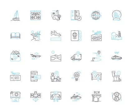Terminal linear icons set. Command-line, Console, Prompt, Shell, Terminal Stock Illustration
