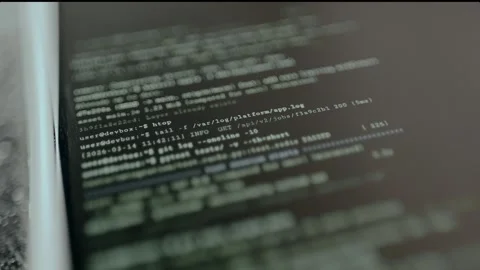 Terminal logs from a software software deployment process Stock Footage 331124687