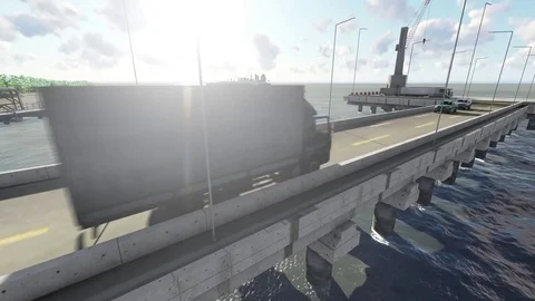 Terminal operation in harbor Video stock 83694264