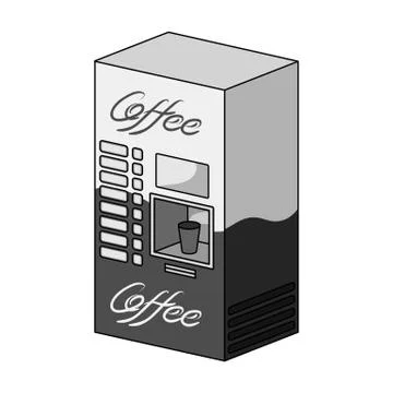 Terminal, preparation of various types of coffee. Terminals single icon in Stock Illustration