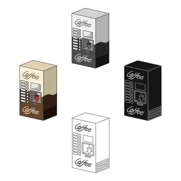Terminal, preparation of various types of coffee. Terminals single icon in Stock Illustration