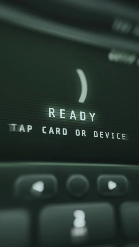 Terminal Ready For Card Or Device - Detailed Interface View 스톡 동영상 336391010