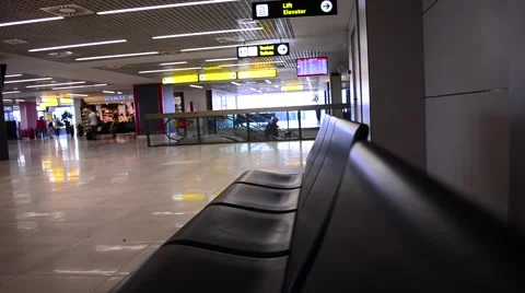 Terminal Seat &amp; People Pull Focus Stock Footage 50430029