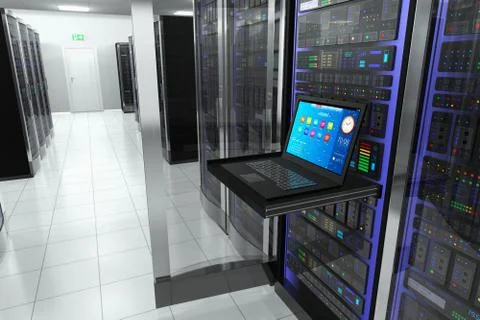Terminal in server room Foto stock