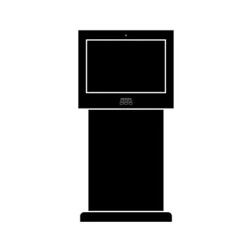 Terminal stand with touch screen black color icon . Stock Illustration