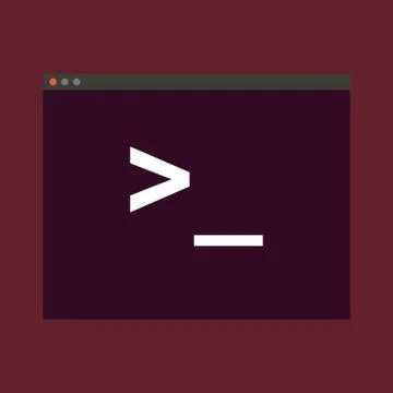 Terminal startup icon, direct access to system via command line - illustration Stock Illustration