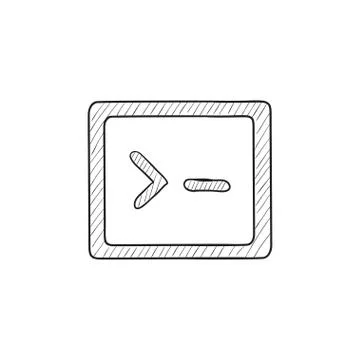 Terminal startup sketch icon Stock Illustration