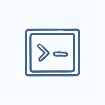 Terminal startup sketch icon Stock Illustration