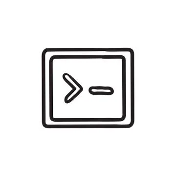 Terminal startup sketch icon Stock Illustration